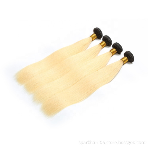 Raw Virgin Brazilian 613 Blond Human Hair Weaving Bundle Extension for Women Weave Remy Ombre Black Blonde Straight